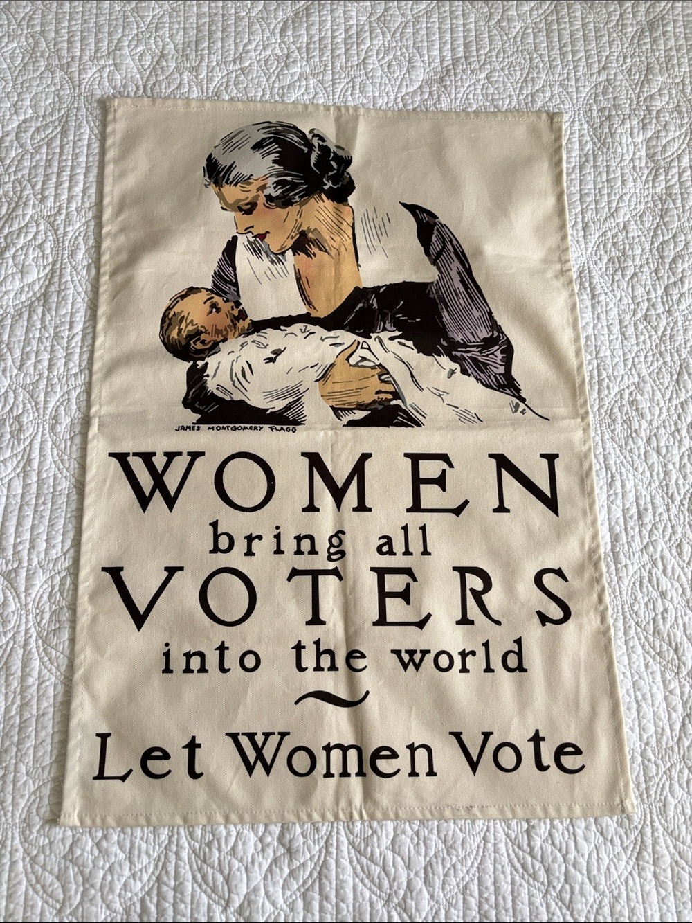 UK Radical Printed Cotton Tea Towel Vintage Illustration Graphic Cream and Black